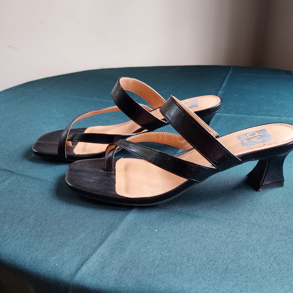 Dolce Vita Black Strappy Kitten-Heel Sandals